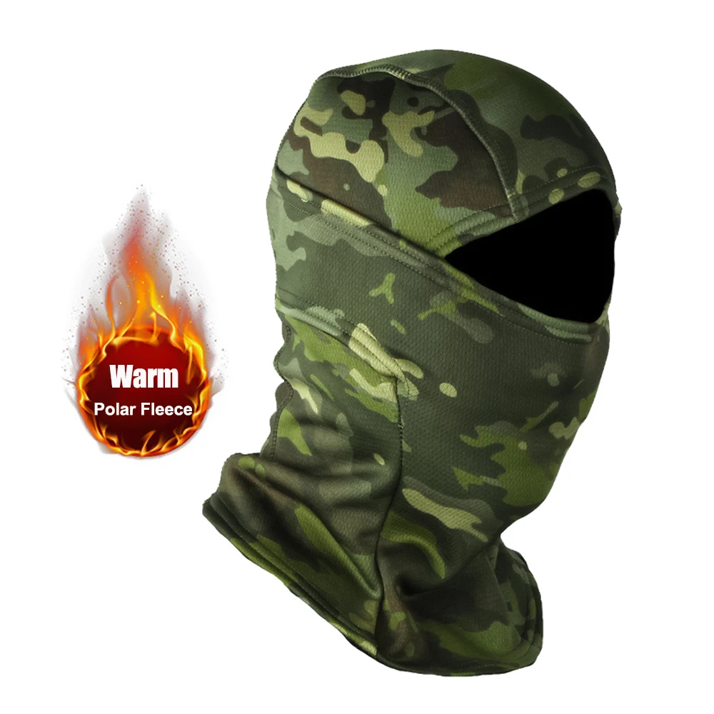 Winter Fleece Warme Camouflage Sturmhaube Outdoor Kältebeständig Ski Radfahren Vollgesichtsmaske Motorrad Maske Helm Futter – Detail 7