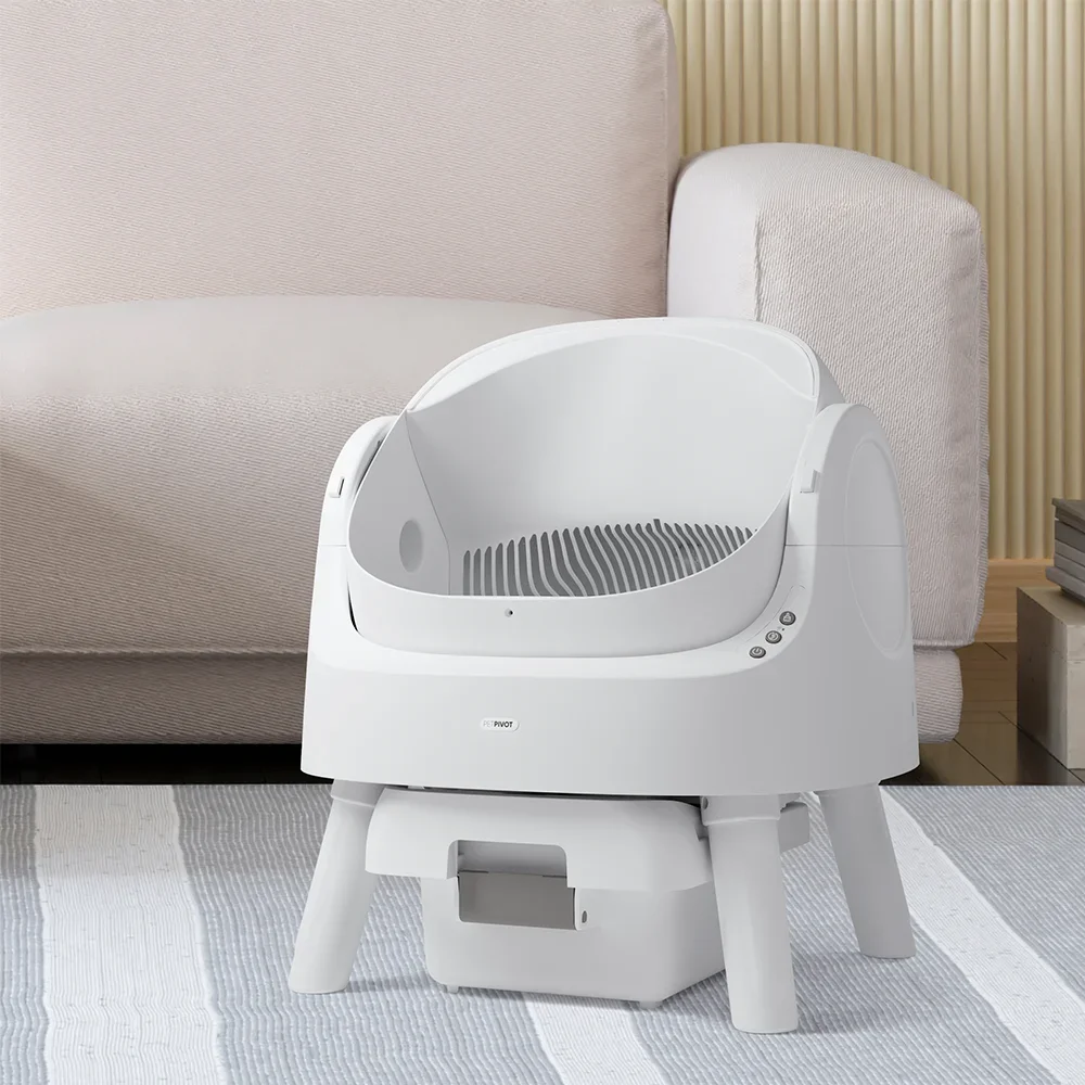 

Open-Top Self Cleaning Cat Litter Box with Waste Disposal includes Trash Bags