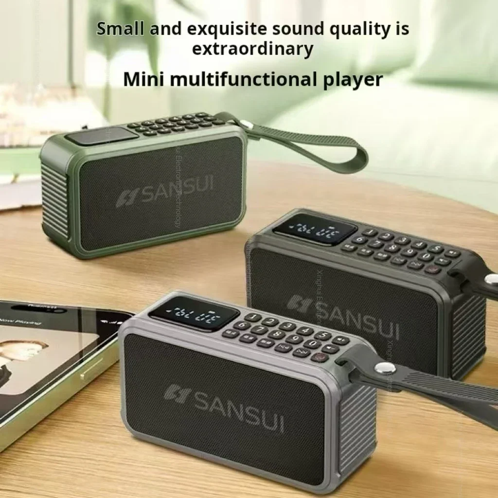 SANSUI F62 Wireless Bluetooth Speaker Portable Elderly FM Radio 4800mAh Battery Life Outdoor Sports Caixa De Som Recorder