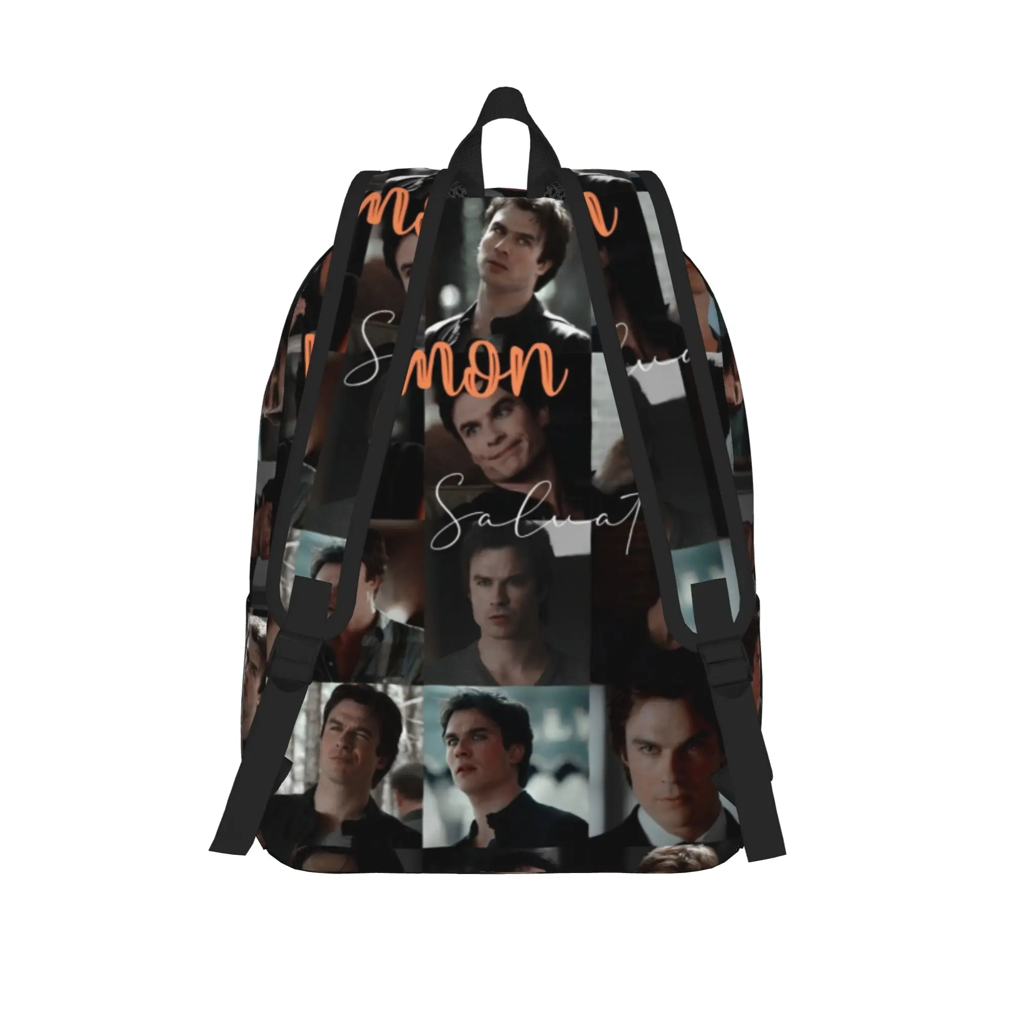 The Vampire Diaries Damon Salvatore Classical Backpack Outdoor School Business TV Series Daypack Men Women College Canvas Bags