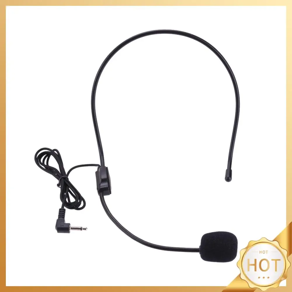 3.5mm Plug Guide Lecture Speech Headset Mic Voice Amplifier Portable Wired Microphone Lightweight Over Head for Teaching Meeting