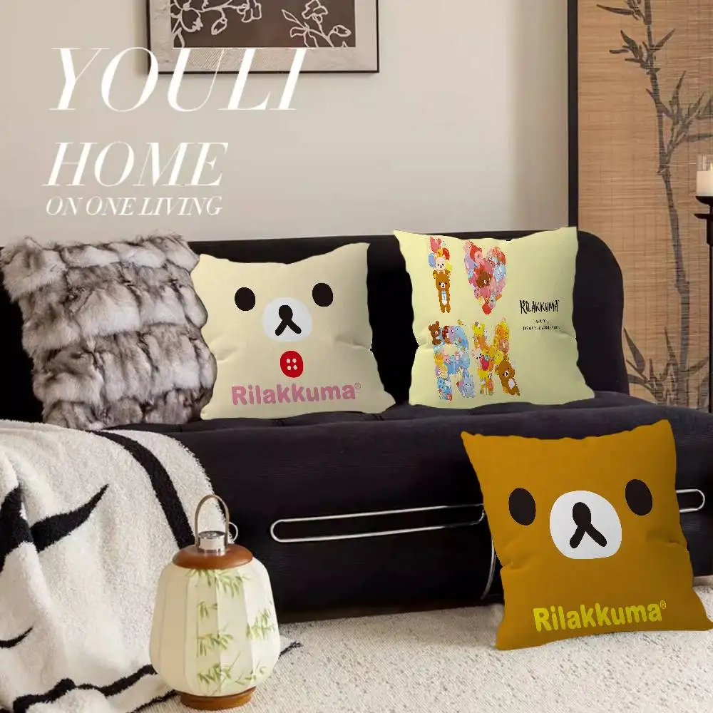 Popular Cute R-Rilakkumas Bear pillow cover sofa cushion cover home room decoration children gift