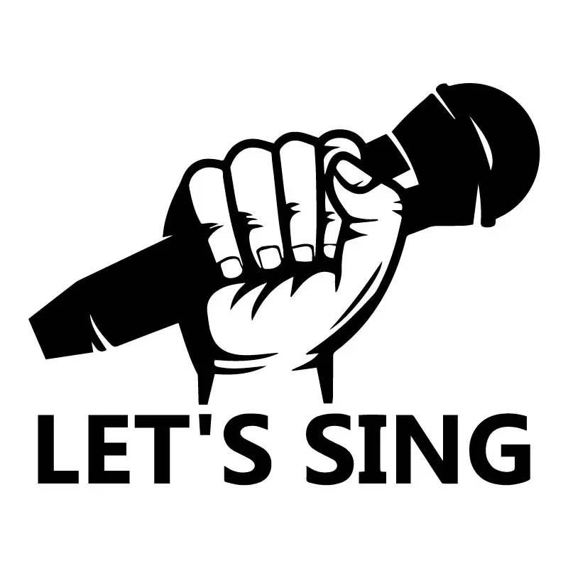 Let's Sing Microphone Karaoke Musical Window Bumper Decoration Car Sticker Vinyl Decal Wonderful 17.8CM*13.9CM