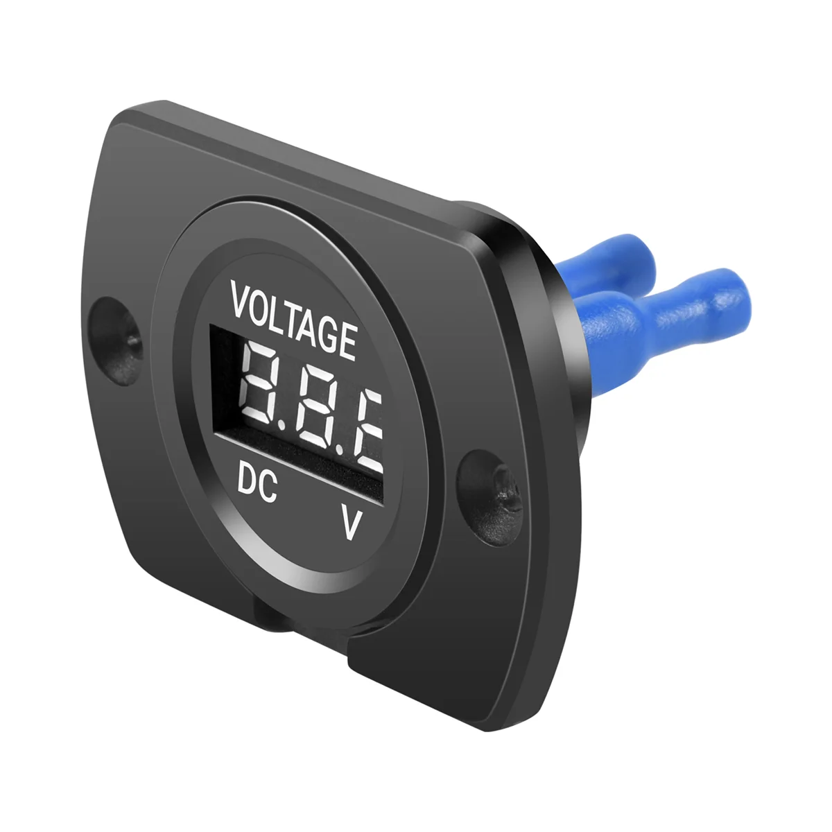 Impermeável motocicleta LED Digital Display voltímetro, medidor de tensão, preto, 12V-24V