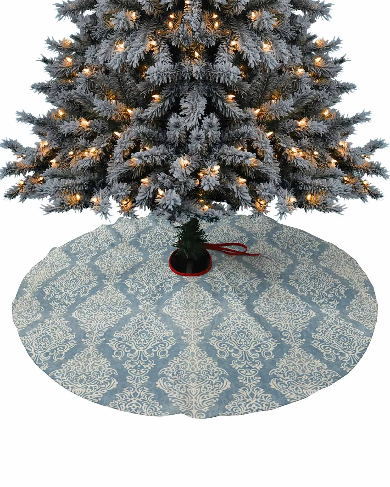 Persian Pattern Floral Pattern Christmas Tree Creative Printed Tree Bottom Decoration Festival Party Tree Skirt