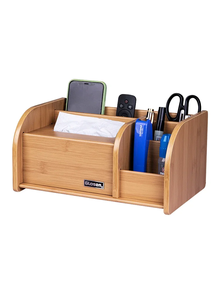 

#Wooden pen holder, office desktop decoration, minimalist storage box, high-end multifunctional creative student solid wood