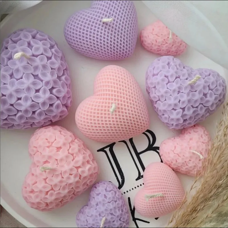 3D Liebe Blume Silikon Kerze Form DIY Valentinstag herzförmige Blume Seife Formen Gips Harz Schokolade Backen machen Kit