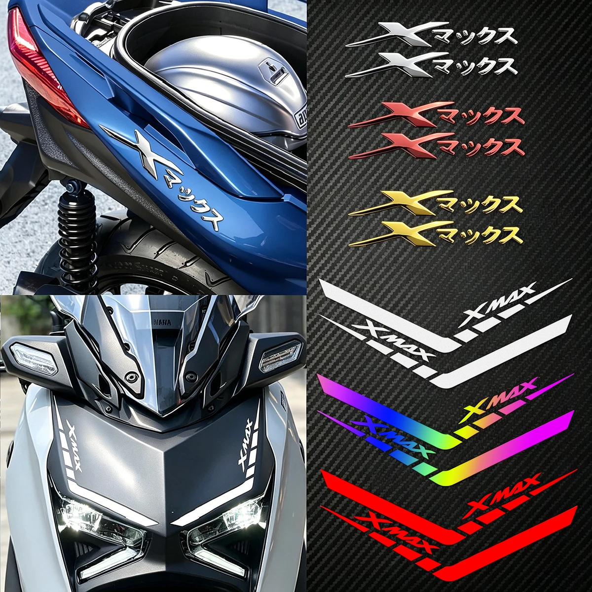 For Xmax300 Xmax 300 3D Logo Emblem Motorcycle Stickers Moto Fender Fuel Tank Accessories Decal Badge Head Body Headlight Decals