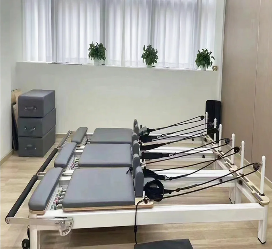 

New Design Pilates Studio Home White Aluminium Alloy Gym Reformer Pilates Machine For Sale