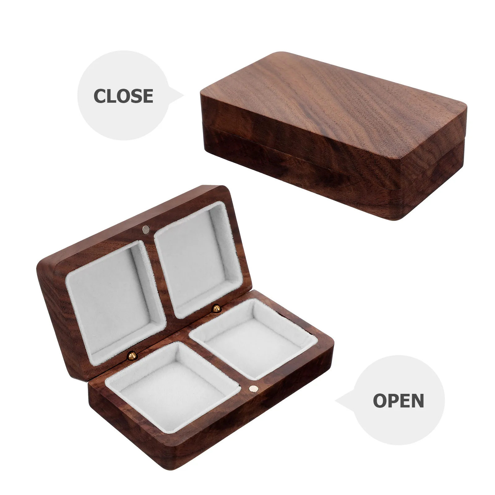 

Деревянная коробка для колец, прочный большой вместительный футляр для хранения ювелирных изделий для свадебной церемонии, дисплей, коробка для колец, футляр для ювелирных изделий