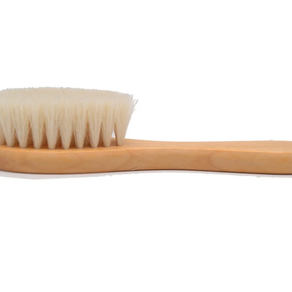 

2Pcs Baby Bath Cleaning Tool Set Wooden Handle Hair Brush Soft Wool Baby Hair Brush Comfortable Scalp Massager