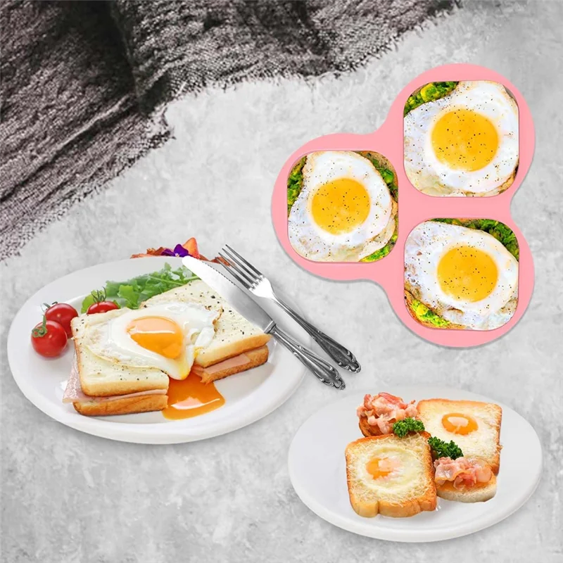 A77I 2 قطعة مقلاة هوائية من السيليكون مقلاة البيض قابلة لإعادة الاستخدام مقلاة هوائية قالب البيض ملحقات مقلاة الهواء