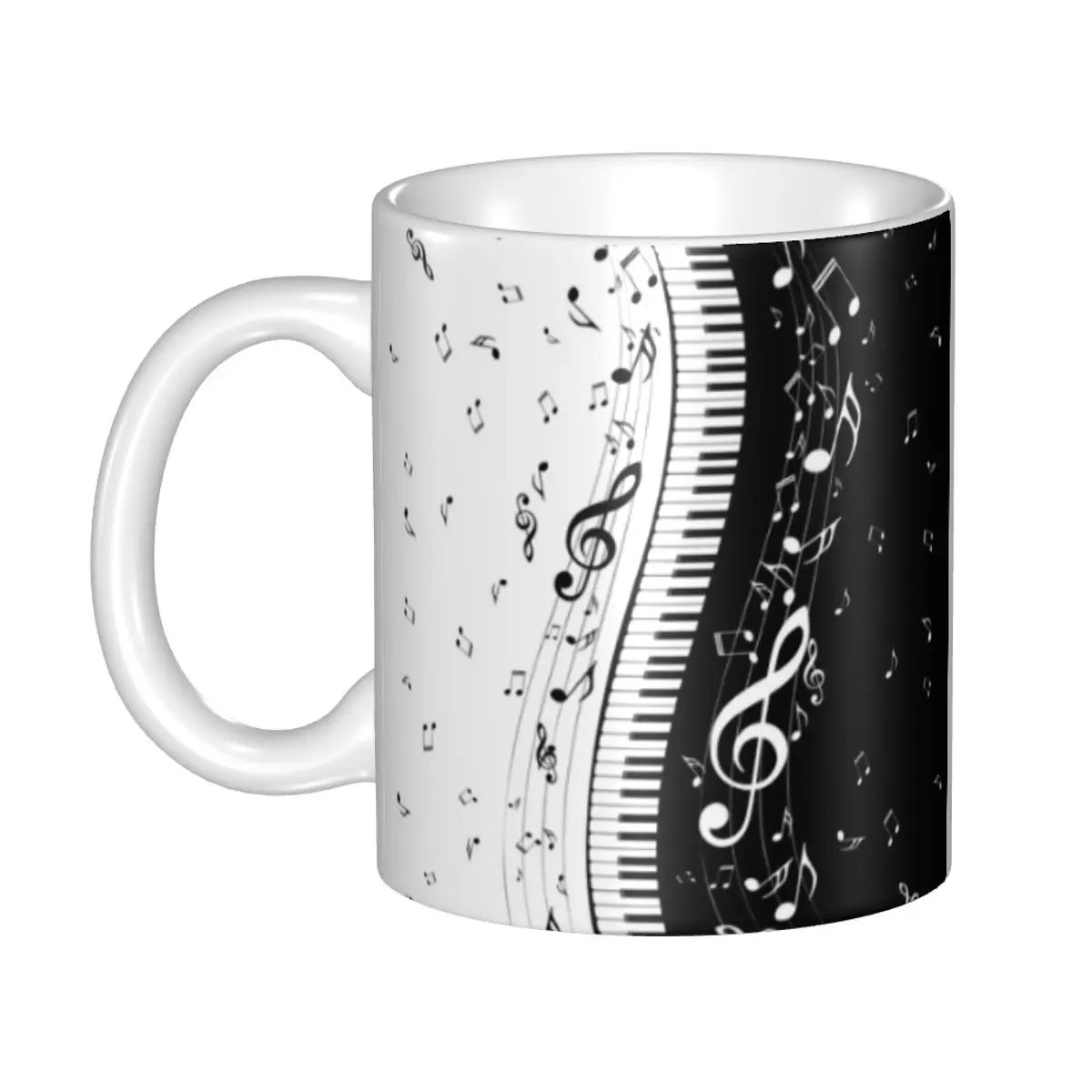 

Piano Keys Music Notes Mug Custom Ceramic Coffee Mug Creative Gift