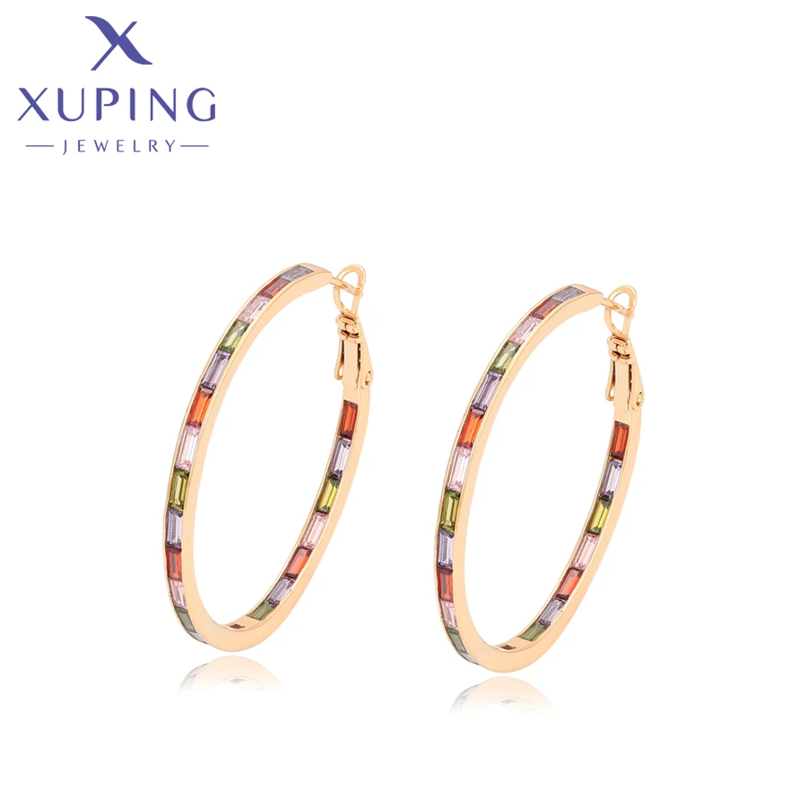 Xuping Jewelry New Arrival Elegant Fahsion Gold Color Hoop Earrings for Women Gift S00149821