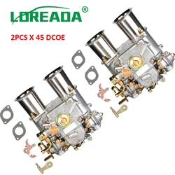 2PCS X 45 DCOE Weber Carburetor Carb Assy For 152G Twin Choke 19600.060 19600.017 4 Cyl 6 Cyl V8 Engine Dellorto Solex 45DCOE