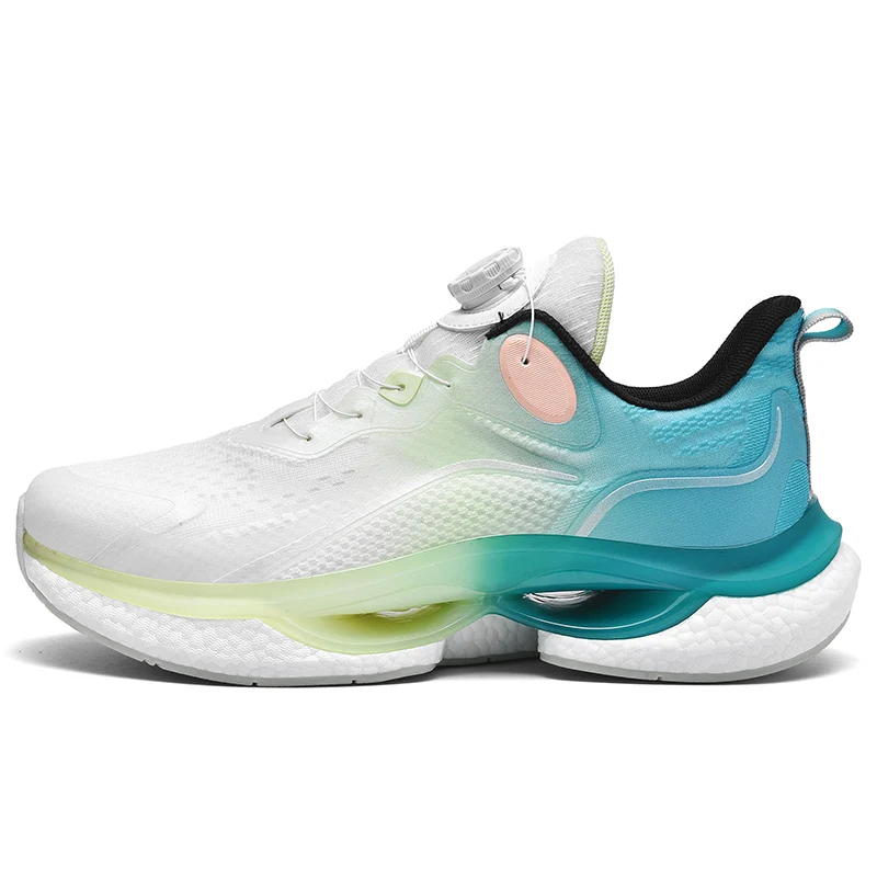 Chaussures de course coordonnantes à coussin d\'air pour hommes et femmes, baskets de sport légères, respirantes, confortables, athlétiques, plaque
