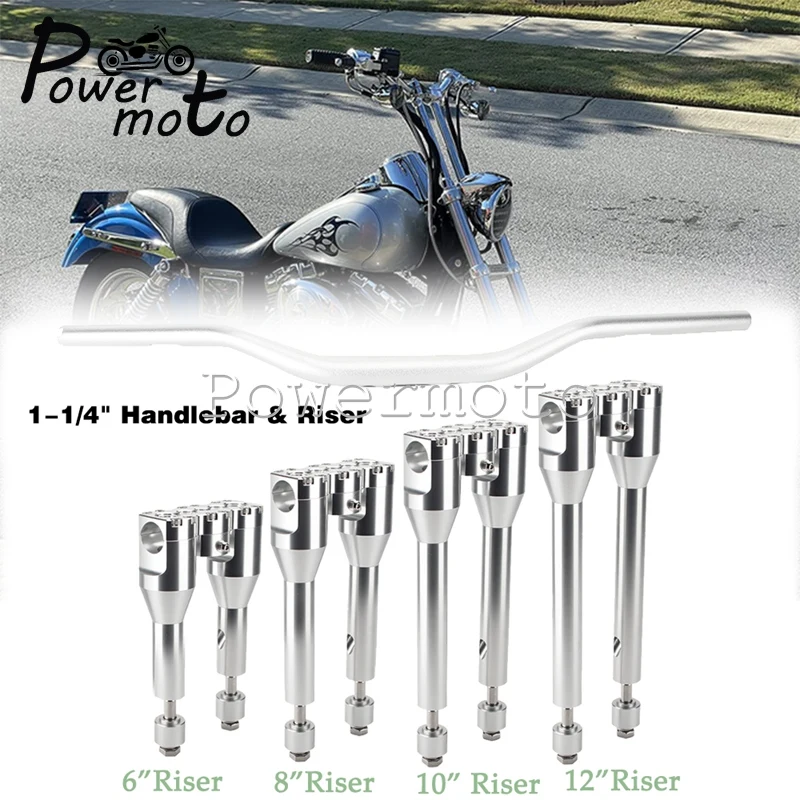 Motorrad Aluminium 32mm Griff Bar & 1 1/4 "Lenker Riser Kit Für Harley Dyna Touring Softail Street bob sportster Club Stil