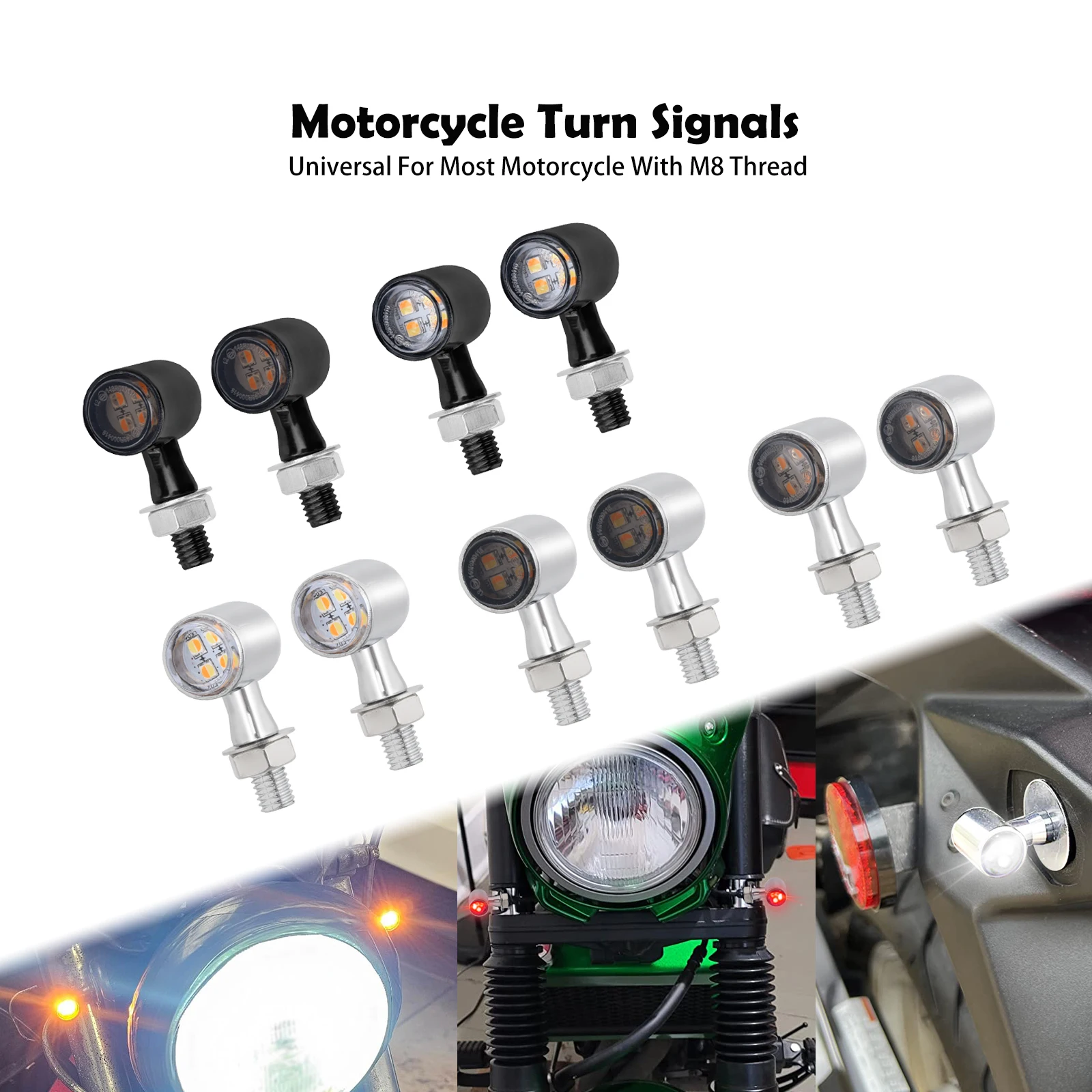 

Motorcycle Rear Bullet LED Light Mini Turn Signal Brake Front Blinker Indicator Universal For Harley Touring For Yamaha For BMW