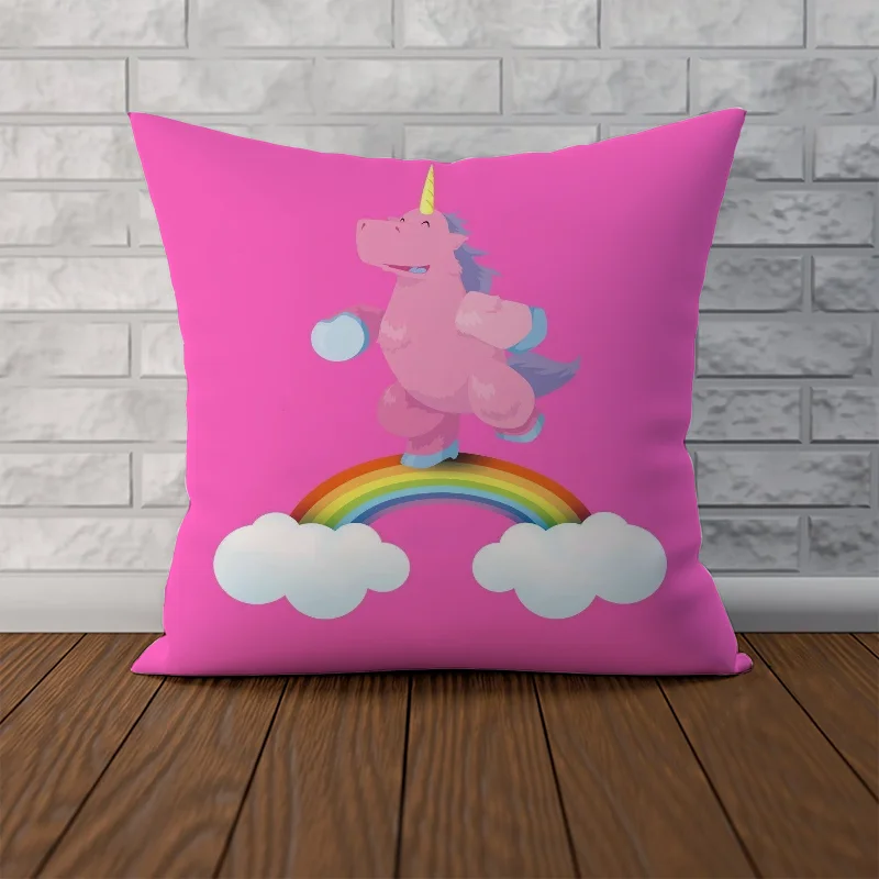 Pink Unicorn Cushion Cover 45*45 Couple Pillow Pillowcases for Pillows 45x45 Cushions Covers Pilow Cases Pillowcase Decor 40x40