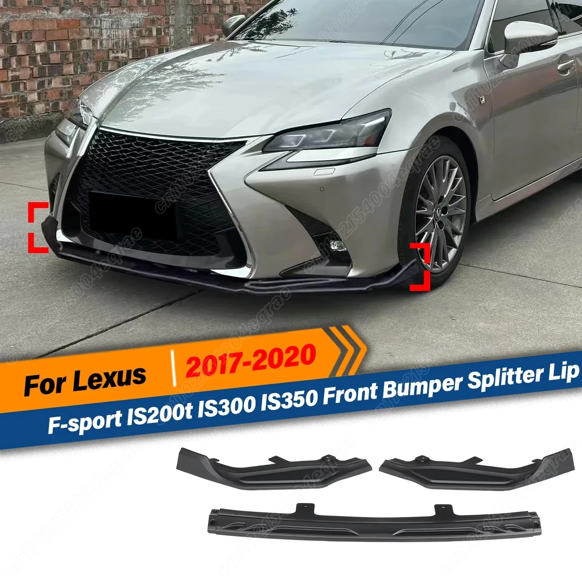 

For Lexus IS200t IS300 IS350 F-sport 2017 2018 2019 2020 Front Bumper Splitter Lip Skirt Car Accessories Exterior Parts BodyKits