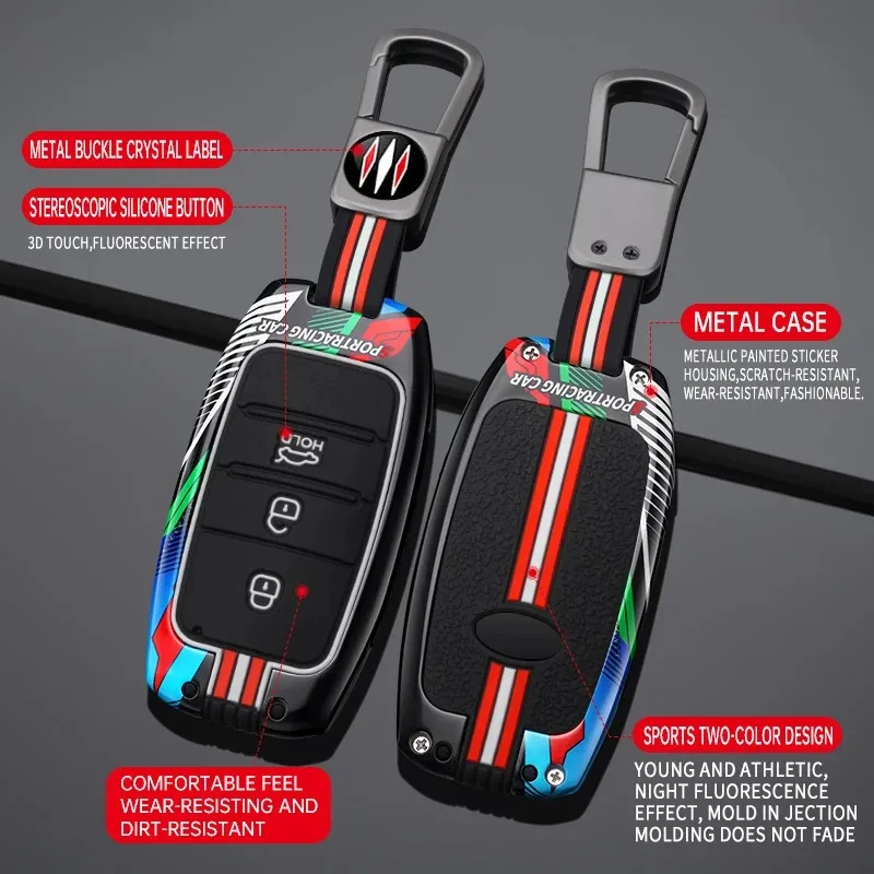 Racing style Car key cover case shell for Kia Sedona Grand Carnival Snugly Sorento L580 Sportage K2 K3 K5 Cerato Optima Picanto