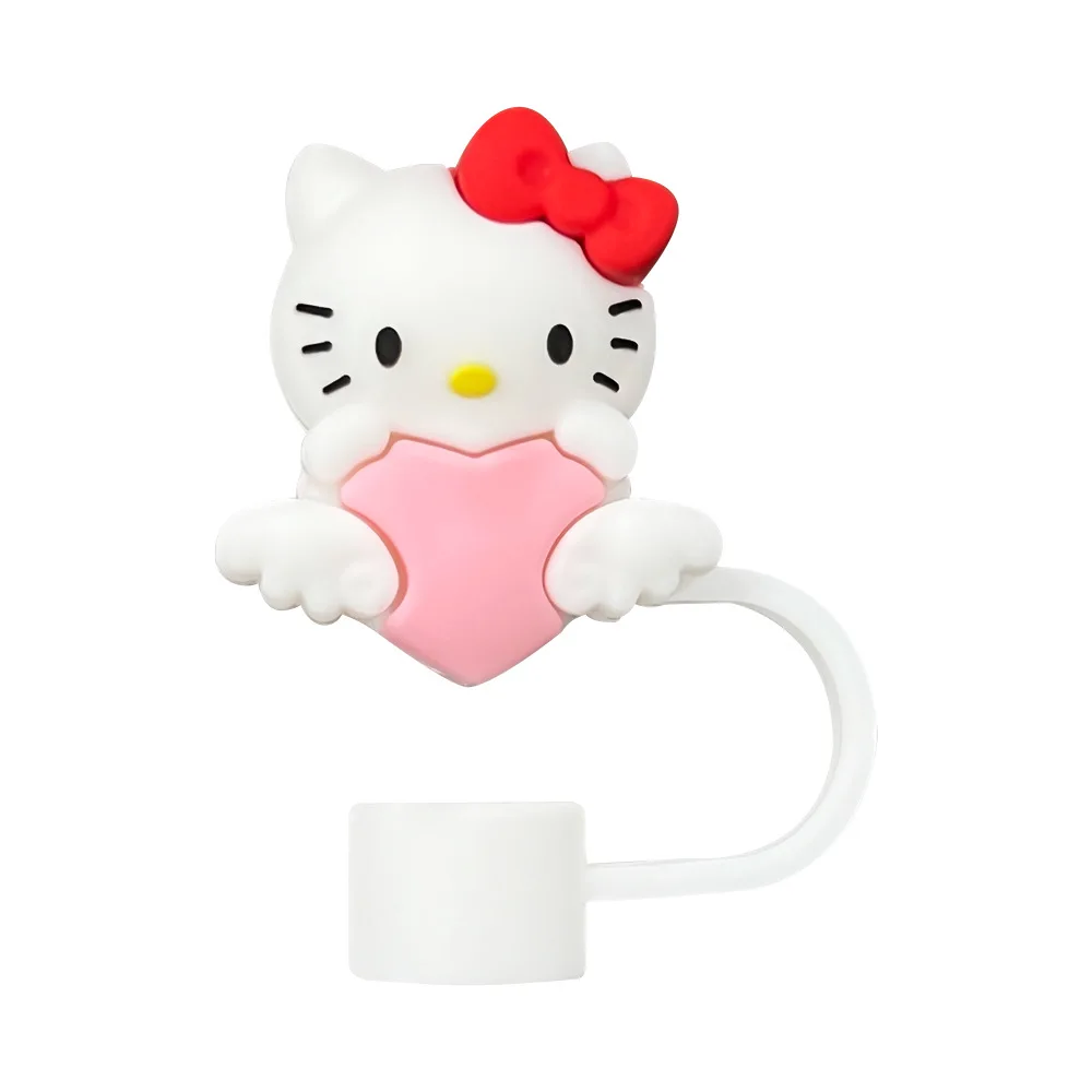 HelloKitty 밀짚 커버 캡 10mm 방진 재사용 가능한 밀짚 팁 스탠리 컵 용 뚜껑 누출 방지 방진 밀짚 커버 선물