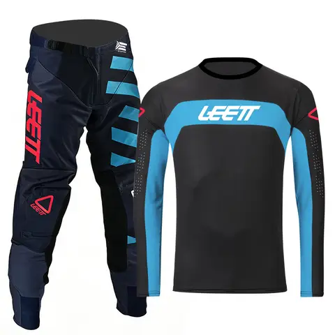 Leett Motocross Gear Set Black Yellow Name Number Customize Racing Suit Off-Road MX MTB MOTO Mens Kits Women's