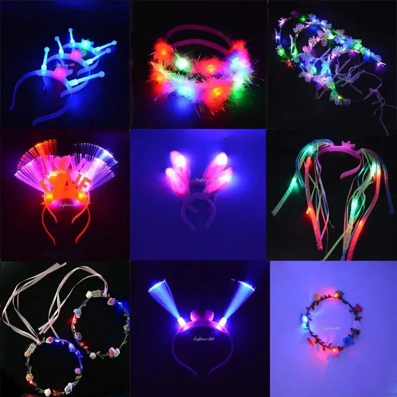 

20pcs Light Up Blinking LED Headband Women Girls Glow Head Wear Party Cosplay Birthday Gift Wedding Festival