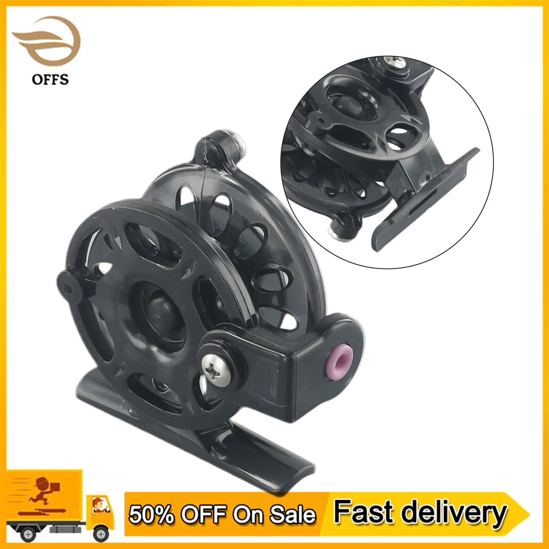 

Reel Portable Mini Fly Fishing Reel Carp Winter Ice Fishing Spool Tackle Gear Raft Wheel Fishing Reel Front Wheel Raft Wheel