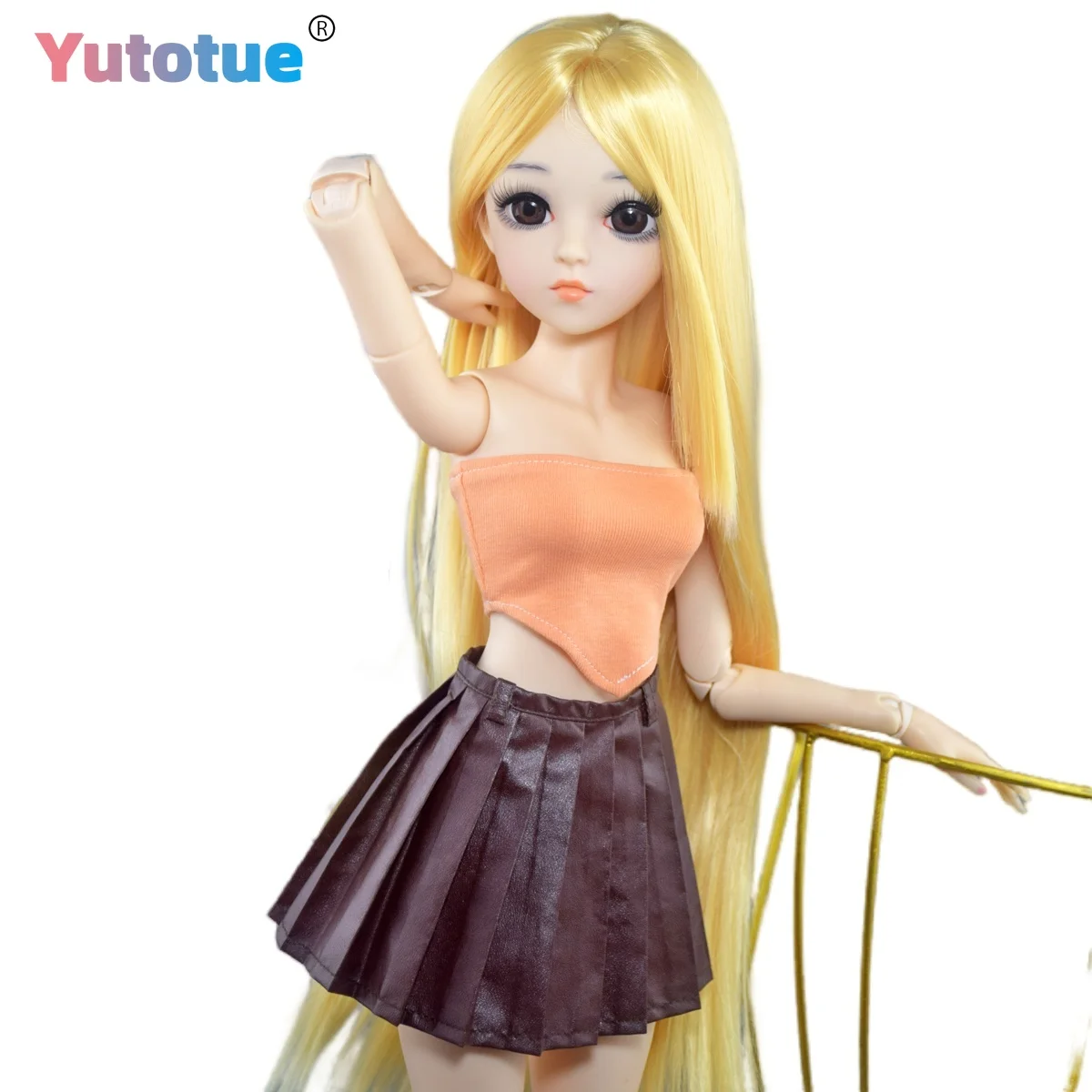 YUTOTUE 60 cm hoogte meisjespop met make-up gezicht mode kleding schoenen pruiken volledige set BJD pop speelgoed