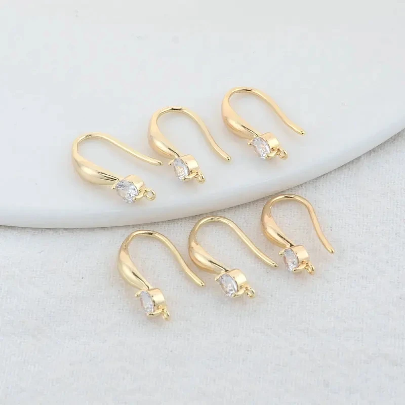 6PCS 10*18MM 14K Gold Color Brass Jewelry Accessories Square Stud Earing DIY Making  Hand Made Jewelry Findings Component