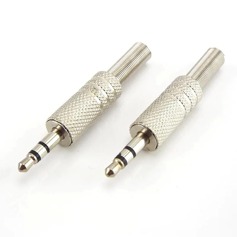 2/4/10PCS Metal 3.5mm 2 Ring 3 Poles Stereo Jack Plug Audio Connector Adapter Cable Solder Adapter Terminal with Spring C3