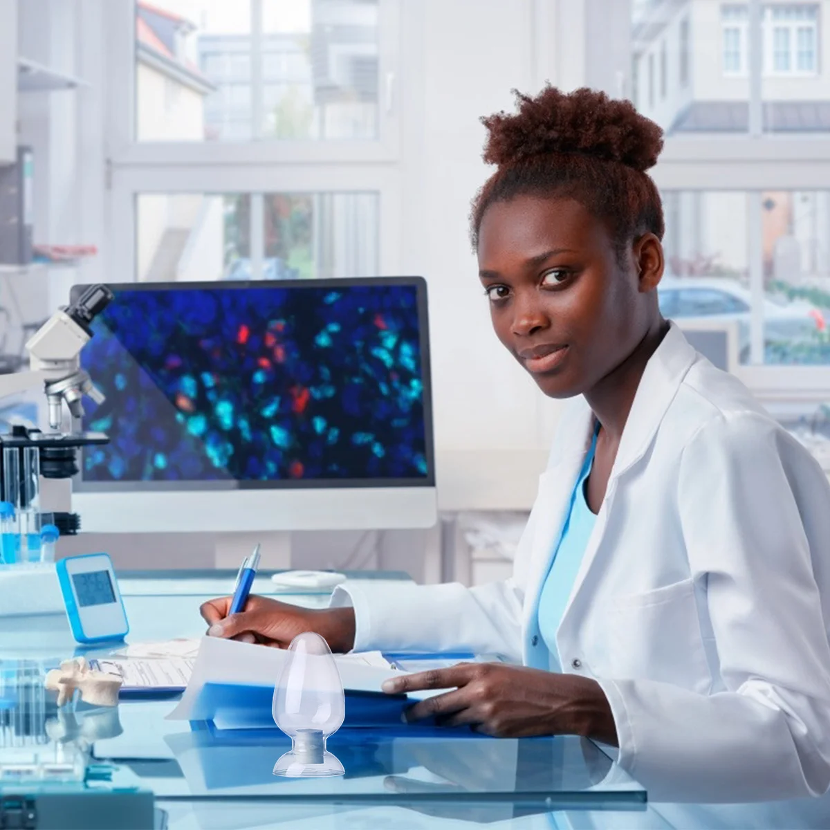 

2Pcs Chicken Heart Sample Bottles Durable Laboratory Conical Bottles Flat Bottom Study Display Vials