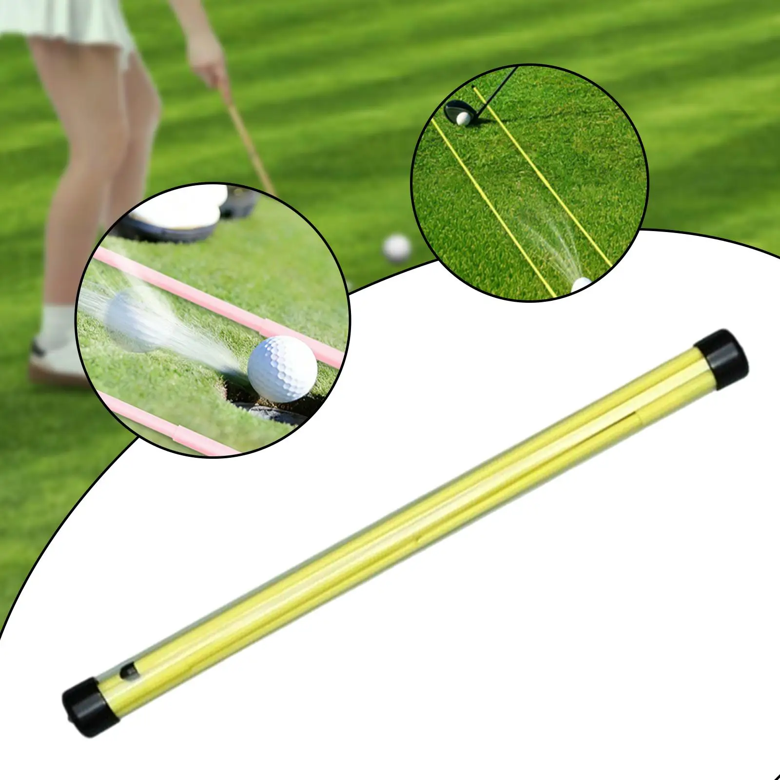 Golf Alignment Stick Portable Practice Rod Swing Trainer Target Mark Aid for Golf Training Direction Game