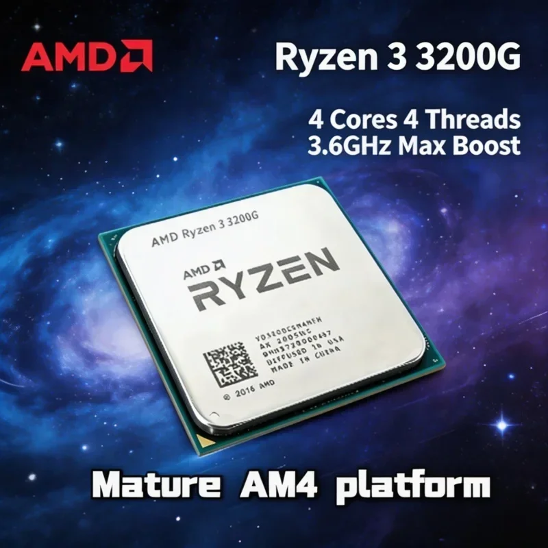 amd-ryzen-3-3200g-r3-3200g-4-cœurs-4-threads-36-ghz-40-ghz-4-mo-de-cache-carte-graphique-radeon-vega-8-65-w-am4-apu-de-bureau-sans-ventilateur