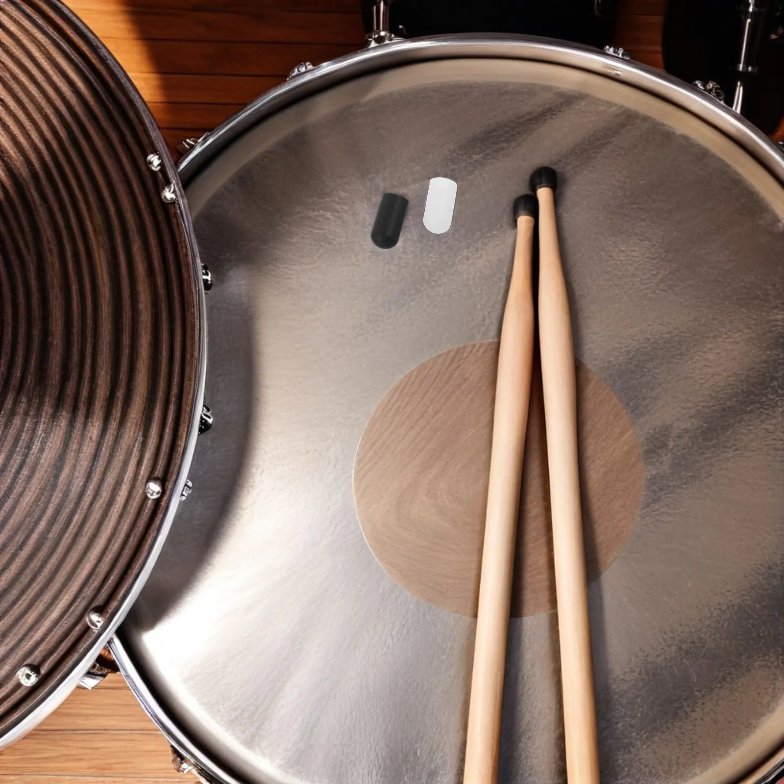 

20Pcs Drumstick Protection Covers Silicone Tips Silent Practice Drumstick Mute Dampeners Black White Percussion Accessories