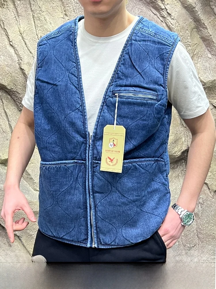 

Waed Cotton Men's Warm Gourd Embroidery Jaet Large V-ne Autumn Winter Stand Fit Zipper Closure Color