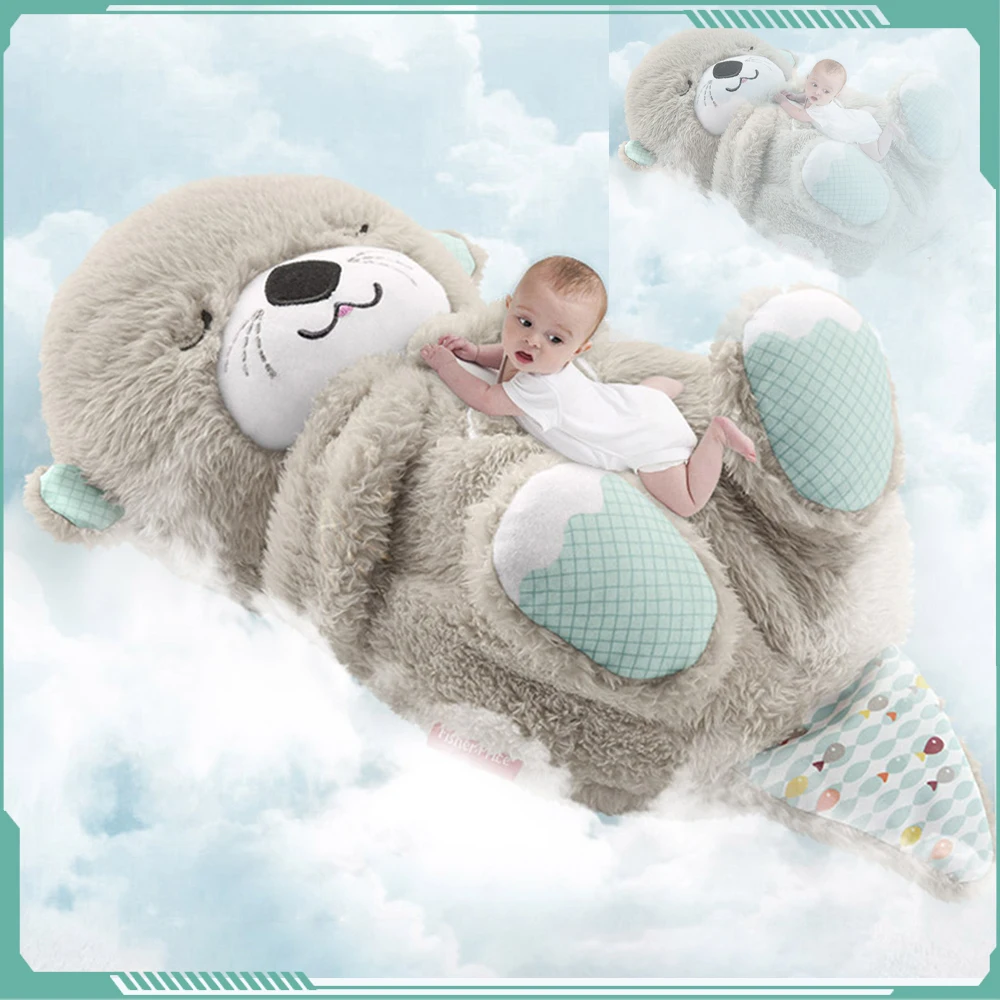 Schlummerotter Sleep Plush Toy Infant Little Lamb Breathing Schlummer Otter Plush Baby Sleep Music Appease Plush Newborn Kid Toy