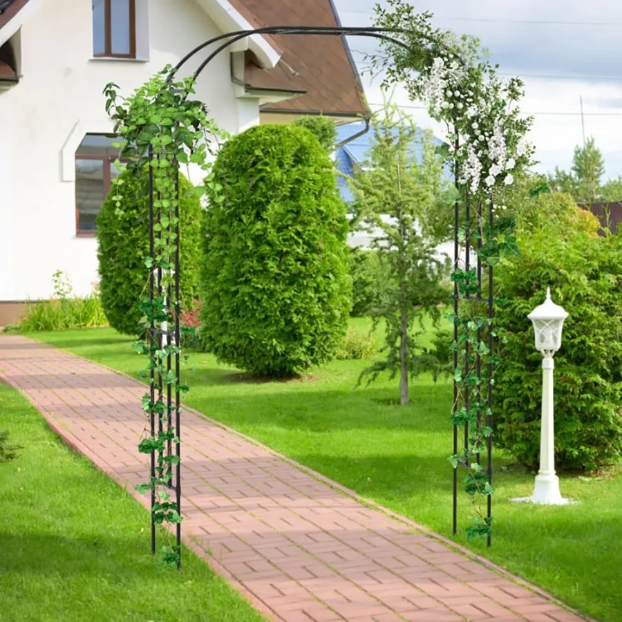 

Outdoor Metal Garden Arch Trellis for Climbing Plants Grape Vine Flower