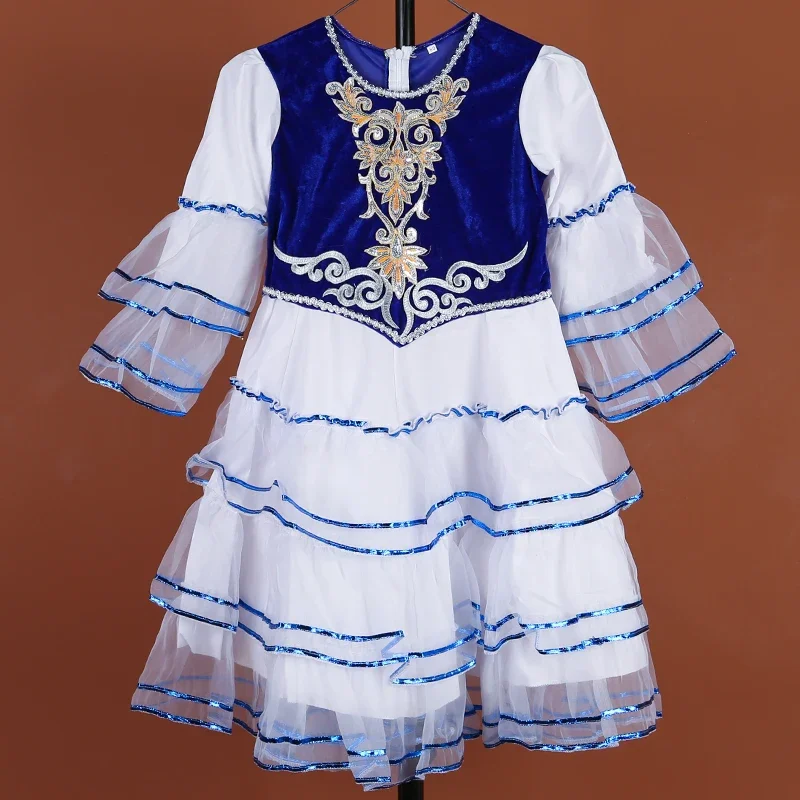 Xinjiang Ethnic Customs Children's Kazakh Costume Performance Two Piece Set