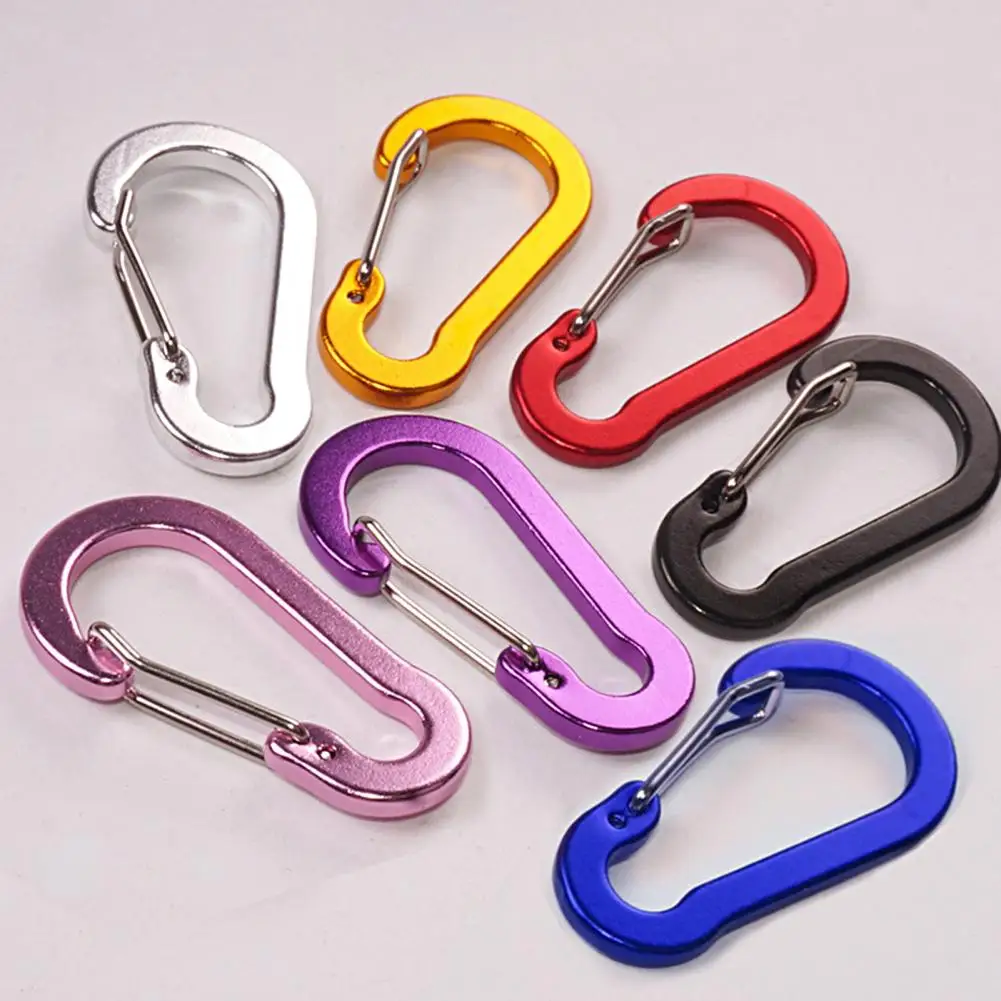 6Pcs Climbing Buckles Rustproof Smooth Edge Anti Fade Gourd Shape Carabiner Hooks Aluminum High Hardness Bright Color Carabiners