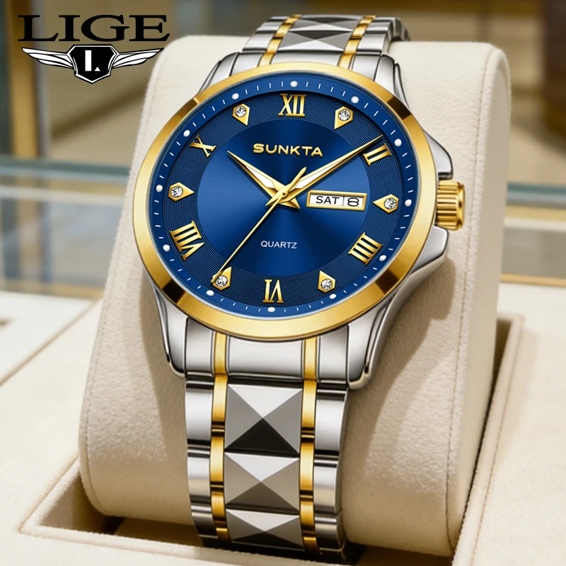 

Новые модные женские часы SUNKTA LIGE: элегантные, роскошные, кварцевые, водонепроницаемые, светящиеся, стальные наручные часы для женщин, подарок, Reloj Mujer