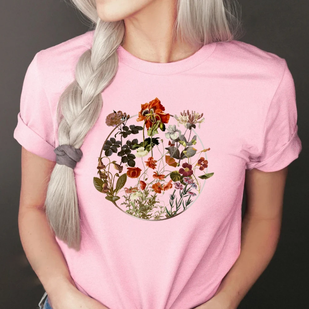 Comfort Colors Vintage Flower Lower Retro Floral Tees Botanical Gift for Gardener Women's T-Shirt Tee Trendy Clothes Female Tops