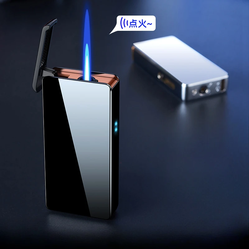 Intelligent Voice-activated Windproof Flame Lighter Airflow Gravity Sensing Knock Ignition, Visual Gas Window, Men Gadget, Hot S