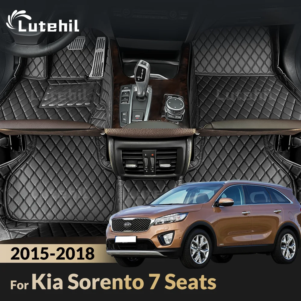 

For Kia Sorento 7 Seats 2015 2016 2017 2018 Lutehil Car Floor Mats Auto Foot Pads Automobile Carpet Cover Interior Accessories
