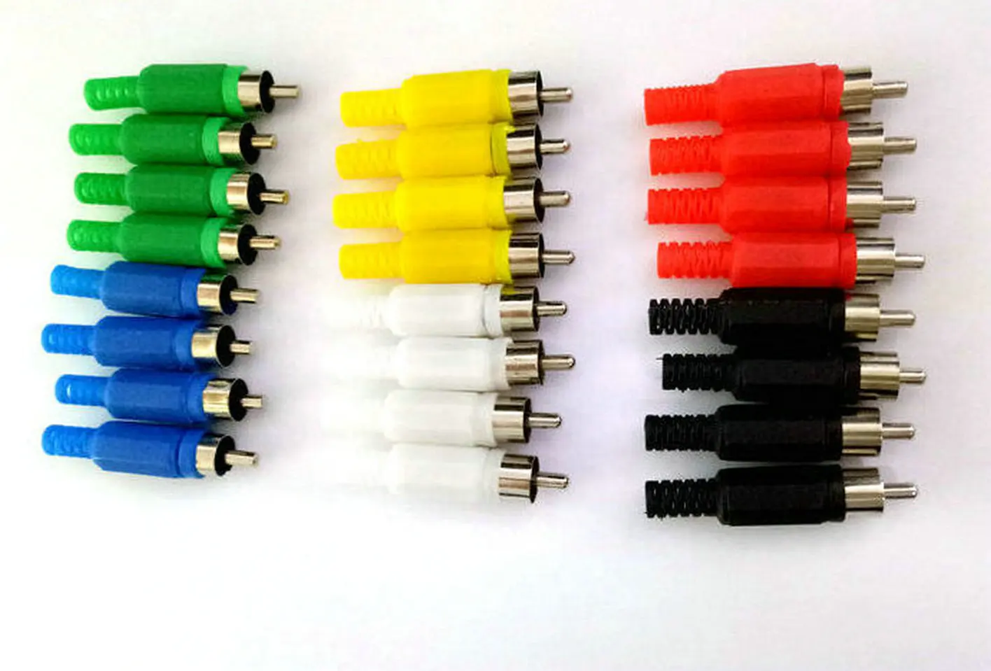 24pcs 6 color RCA Plug Solder Type Audio Cable Connector