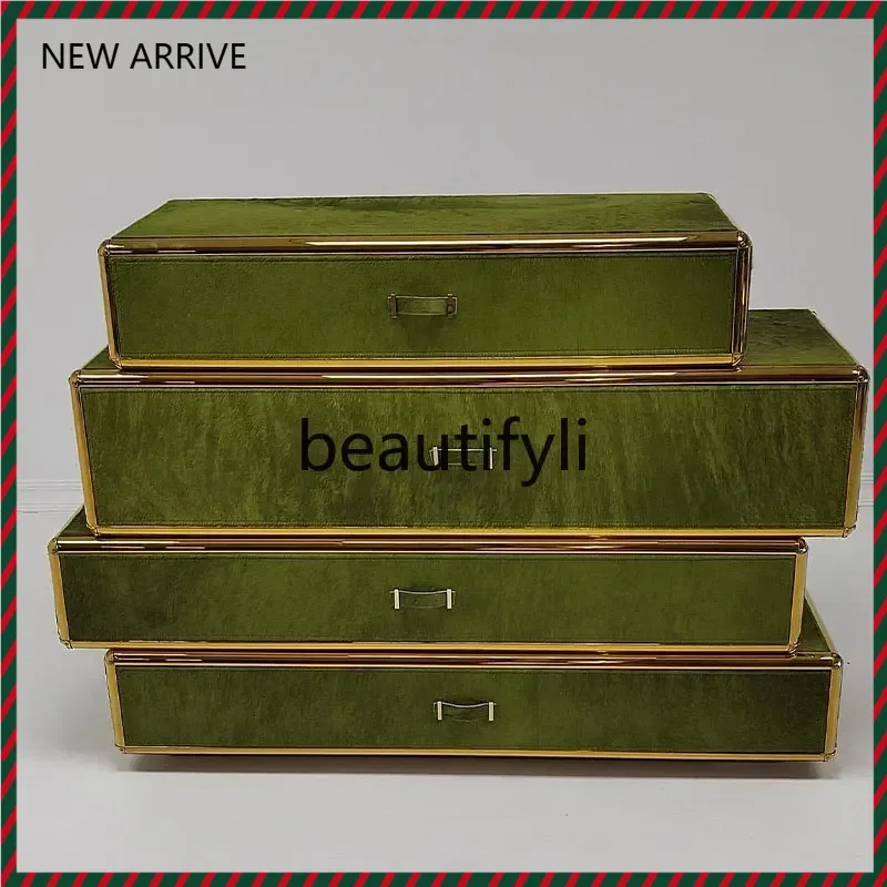 D2520 Light luxury horsehair flight box side cabinet high-end entry door entrance decorative locker