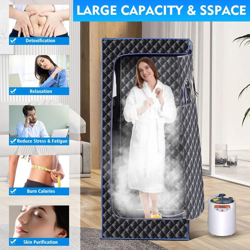 Sauna, caja de Sauna, tienda de vapor para Spa en casa, tienda de Sauna Personal de gran espacio para el hogar, vaporizador de cuerpo completo 3 L1100 w, silla, masajeador de pies