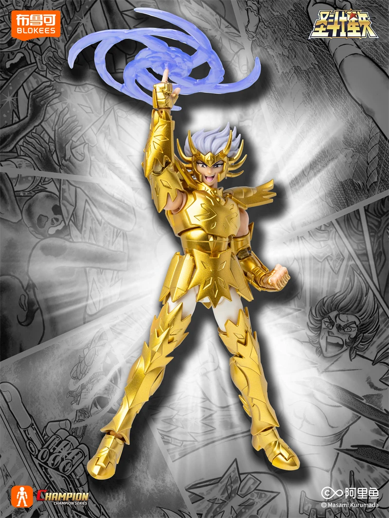 BLOKEES Original Ouro Saint Seiya DRAGON SHIRYU CAPRICORN SHURA CANCER DEATHMASK CAMPÃO CLASSE Figura de ação Anime Brinquedos Presente
