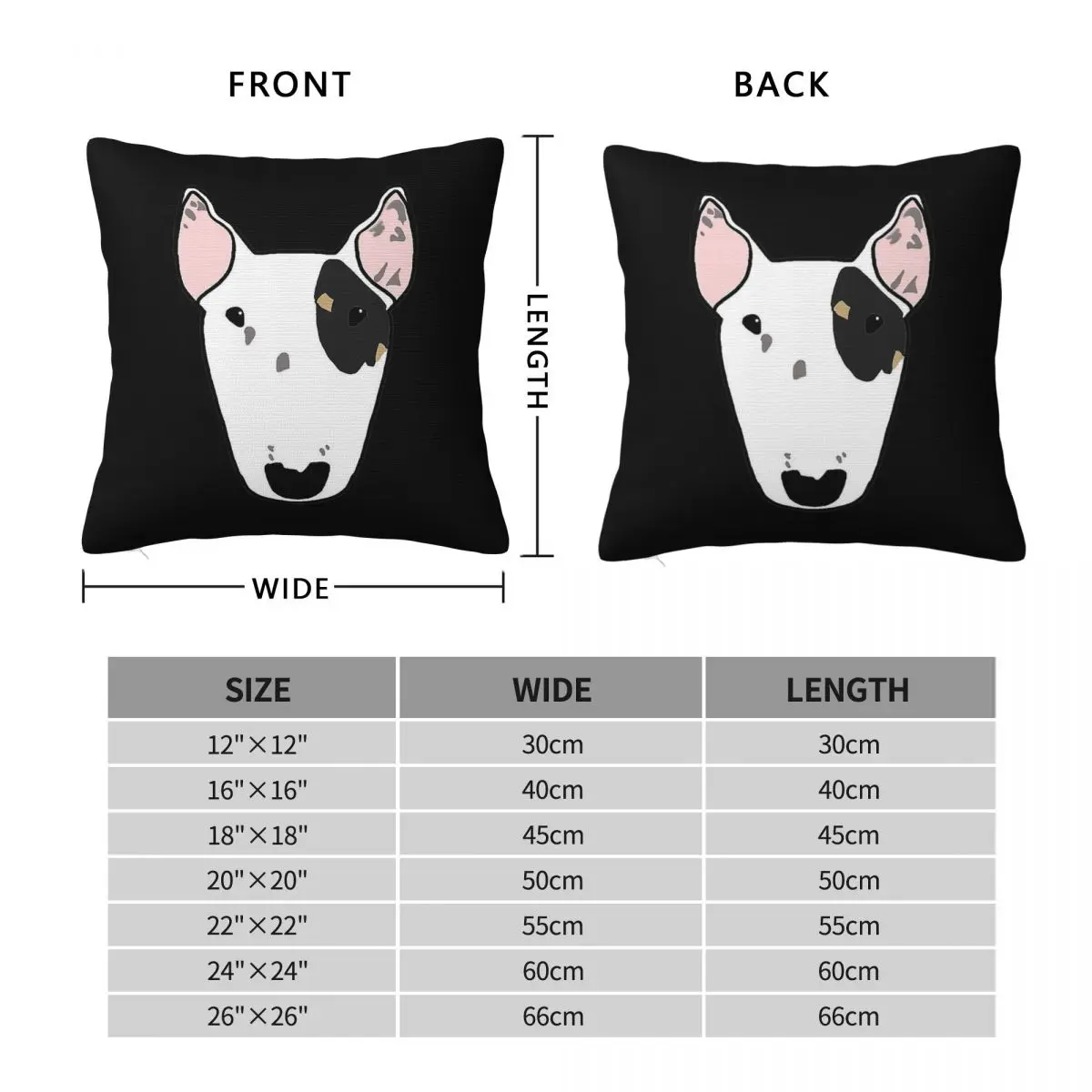 Twinkle The Bull Terrier Square Pillowcase Polyester Linen Velvet Creative Zip Decorative Pillow Case Bed Cushion Cover